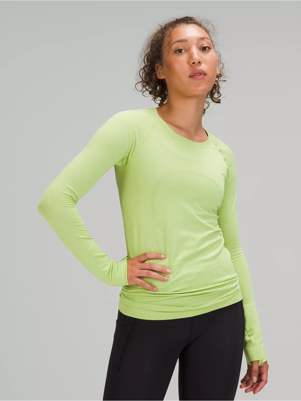 EUC - Lululemon - Swiftly Tech long sleeve shirt - fun neon pale yellow-green